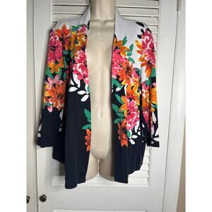 Gorgeous Rafaella floral cotton cardigan L Chic avant garde Perfect condition‎